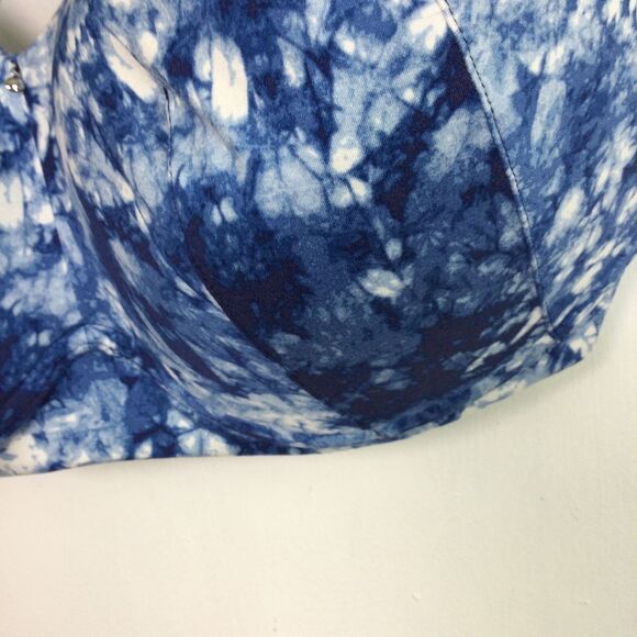 Cacique Lightly Lined No Wire Tye Dye Molded Adjustable Bra Blue Size 46DDD - Picture 6 of 12